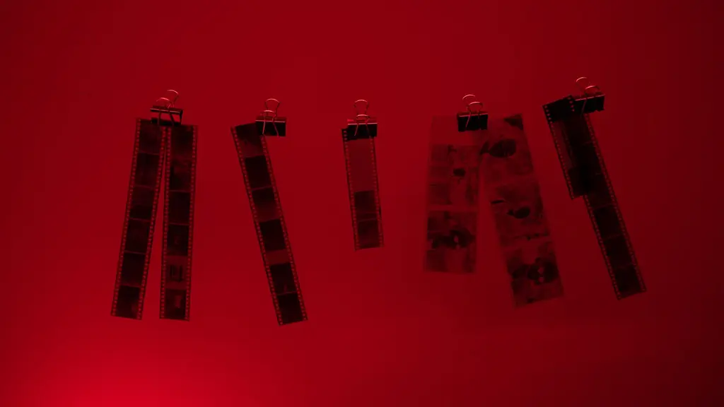 a wall clock over a busy set